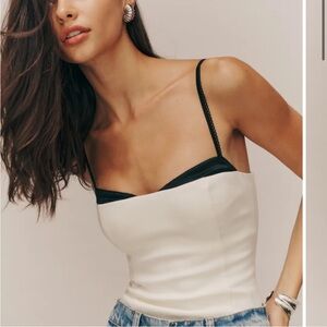 NWOT Reformation White Camisole with Black Straps